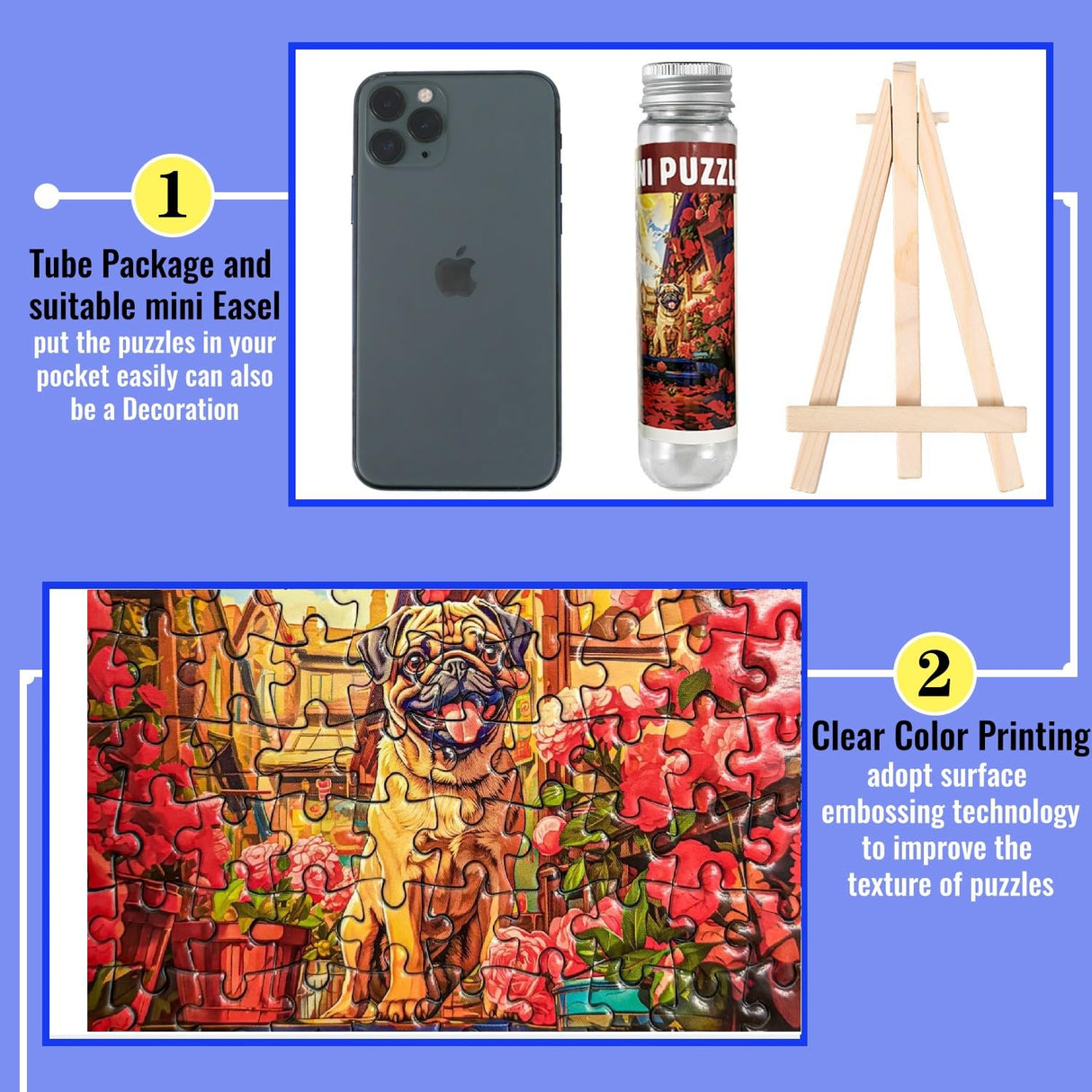 Small Jigsaw Puzzles for Adults 150 Pieces Vintage Cat & Puppy Oil Painting Mini Jigsaw Puzzles Challenging Mini Puzzles Tiny Jigsaw Puzzles 6 x 4 Inches, 3 Pcs,Mini Easel Included BJscoe