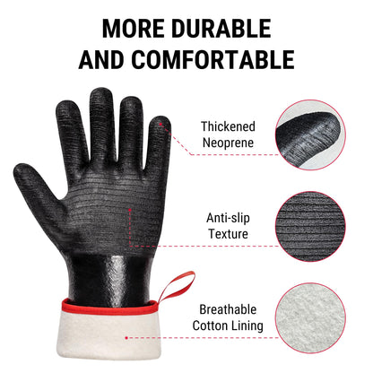 ThermoPro BBQ Gloves Oven Gloves, 932°F Heat Resistant Gloves for Cooking, 14" Waterproof Grilling Gloves for Men/Women, Non-Slip Neoprene Fire Gloves for Fire Pit BBQ Smoker Accessories