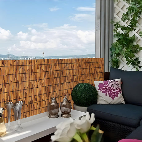 FENRUNXU Bamboo Reed Screen Fencing,4FT X 16.4FT Natural Reed Fencing Bamboo Reed Fence 4 Feet High for Outdoor Backyard Patio FENRUNXU