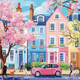 Miwixy Cherry Blossom Diamond Art Kits for Adults,Dog Spring Street Diamond Painting,Pink Car 5D Full Drill Diamond Dots Paintings,Round Diamond Art Canvas for Beginners Home Wall Decor12x12inch Miwixy