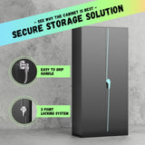 Bonusall Pantry Storage Cabinet with Lock, 72" H Metal Storage Cabinets with 4 Adjustable Shelves, Lockable Steel Cabinet for Home Office, Warehouse，School(Black) Bonusall