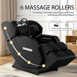 AYJOIR 2025 Massage Chair Full Body Massage Chair with Zero Gravity, Extended Footrest, SL Track, Yoga Stretch, Foot Rollers, and Heating Comfort (Black) AYJOIR