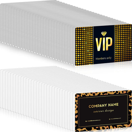 Zonon 120 Pieces Sublimation Metal Business Cards Blanks Aluminum Metal Name Card 3.4 x 2.1 x 0.009 Inches 0.22 mm Thick Business Cards for Color UV Print Custom Engrave Print DIY Zonon