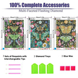 OFRKE Diamond Painting Kits for Adults,3 Pack Butterfly Moth Diamond Art for Beginners, Diamond Round 5D Full Drill Paint with Diamonds Pictures Gem Art Painting Kits DIY Crafts Kits 12x16inch OFRKE