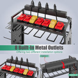 Power Tool Organizer Cart with Charging Station, Garage Rolling Storage with Drill Holder, Utility Rack for Cordless Tools, Battery & Screwdriver Shelf on Wheels, Tool Chest,Gifts for Dad Husband Sttoraboks