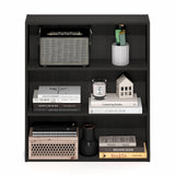 Furinno Basic Book Shelf, 3-Tier Bookshelf, Cube Storage Organizer Bookcase with Open Shelf, 7 x 24 x 26, for Living Room, Bedroom, Home Office, Espresso Furinno