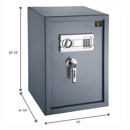 Digital Safe - Home or Office Locked Box for Money, Handguns, Jewelry, and Important Documents by Paragon Safes (Dark Gray) - WoodArtSupply