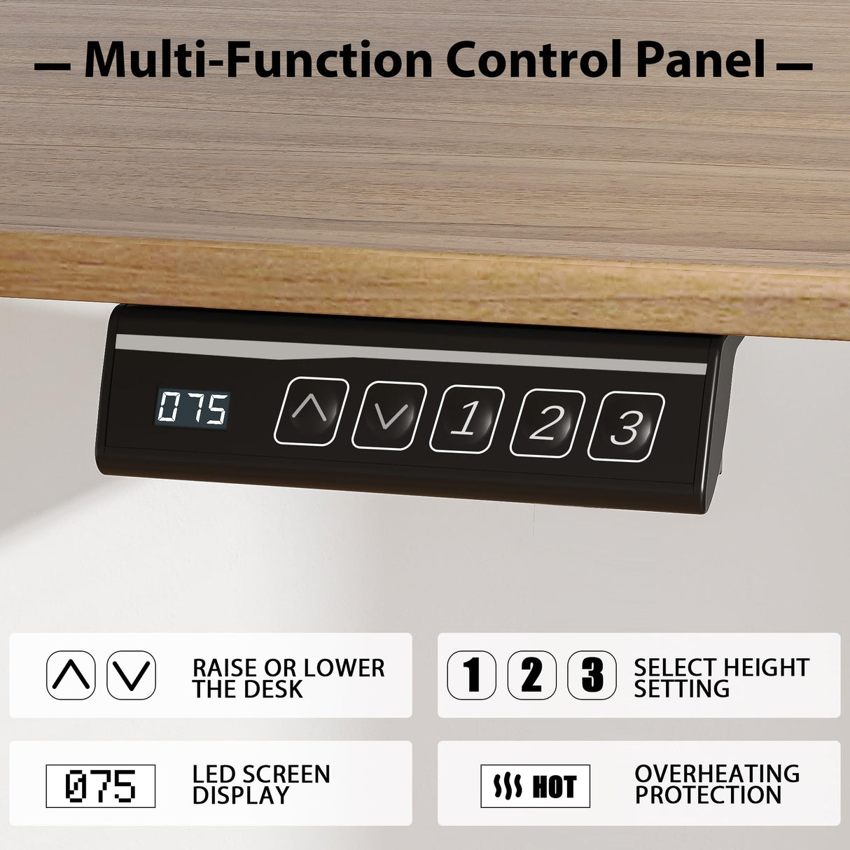 BONTEC Electric Standing Desk Frame, Height Adjustable Ergonomic Stand Up Desk Base with 3-Level Memory Quiet Motor, Table Legs Support for 154lbs, Black BONTEC