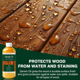 Danish Oil for Wood - Pure Polymerized Linseed Oil Wood Finish & Sealer - Ideal for Furniture, Butcher Blocks, Salad Bowls, & More - Restore & Protect, Fast Curing LIIZOUSUDA