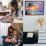 CEOVR Beach Sunset Diamond Painting Kits for Adults, Coconut Tree Diamond Art Dots 5D Full Drill DIY Gem Art for Beginner, Adult Crafts Kits Arts and Crafts, Wall Decor for Home Office 12x16in CEOVR