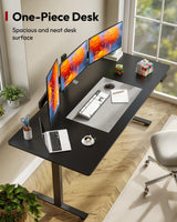 SANODESK Electric Standing Desk 71 x 32 Inches Height Adjustable Stand Up w/6-Button Controller Ergonomic Computer Desk with Splice Board for Home Office, Black Frame + Black Tabletop SANODESK