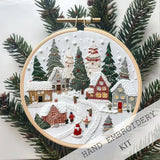 TINLOK Christmas Embroidery KIT,Adults Kids DIY Handmade,Hand Embroidery Starter Kits with Stamped Embroidery Pattern,for Christmas Embroidery Kits for Adults Beginners Starter (C) TINLOK