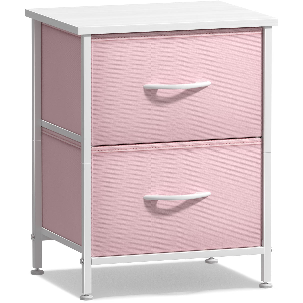 Sorbus Nightstand with 2 Drawers - Kids Bedside Furniture End Table Night Stand - Steel Frame, Wood Top & Easy Pull Fabric Bins - Dresser & Chest for Home, Bedroom Accessories, Office & College Dorm Sorbus