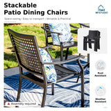 MFSTUDIO Patio Dining Set for 6, Outdoor Dining Set with Expandable Table, 7 Piece Metal Patio Table and Chairs Set, Outdoor Patio Furniture Set for Deck Backyard Poolside Garden MFSTUDIO