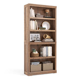 LINSY HOME 5-Tier Adjustable Dark Brown Bookcase for Stylish Home Storage LINSY HOME
