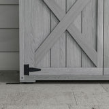 Outsunny Wooden Garden Shed, Outdoor Storage Cabinet with Waterproof Asphalt Roof, Narrow Tool Shed with Shelves and Lockable Doors, Gray Outsunny