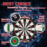 Dart Board - Bristle Steel Tip Dartboard Dart Boards for Adults Bristle Steel Tip Dartboard Set Dart Boards for Adults Rotating Number Ring Staple-Free Bullseye with 12 Darts Metal Tip (New) WIN.MAX