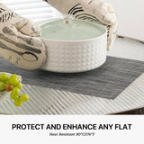 LEXMORE Placemats Set of 8 Vinyl/Plastic Woven Place Mats for Kitchen Table Indoor/Outdoor Washable Placemat Wipeable Dining Table Mats(Dark Gray) LEXMORE