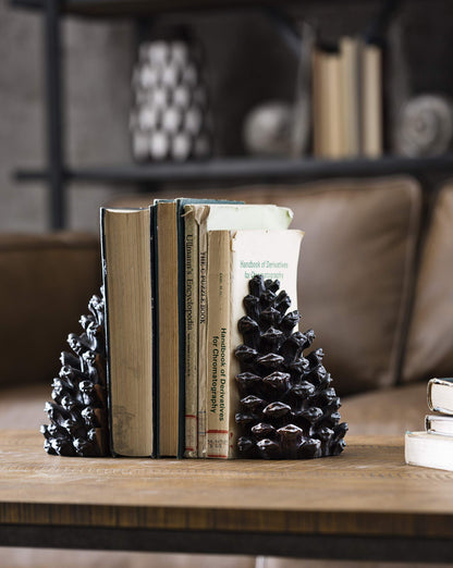 Creative Co-Op Pinecone Shaped Resin Bookends (Set of 2 Pieces)