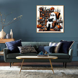 LWZAYS Diamond Painting Kit for Adults, Halloween Diamond Art Kits for Adults Beginners, Full Round Drill Ghost Art and Crafts Kits for Home Wall Decor Gifts (35x35cm) LWZAYS