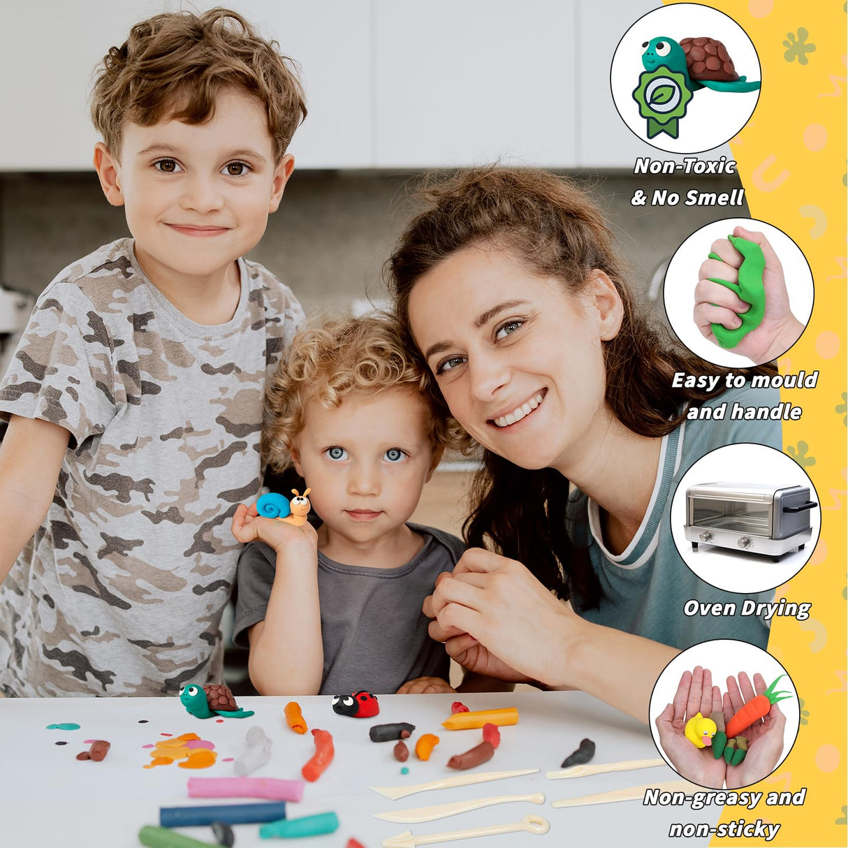 285 Pcs Polymer Clays 120 Colors Modeling Clay for Kids DIY Starter Kit Oven Baked Model Clay Non-Sticky Molding DIY Clay with Sculpting Tool and Accessories Craft Gifts for Children Beginner Artists UZLU