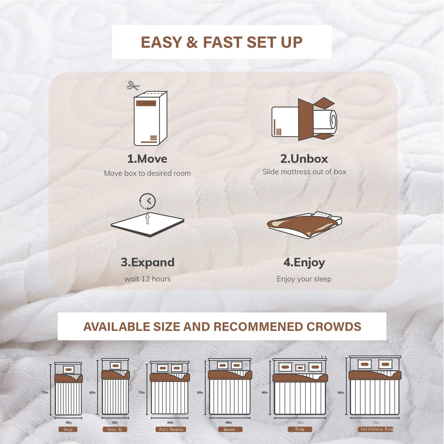 EGOHOME Twin Mattress 7 Inch Gel Memory Foam Mattress Twin Size, Medium Mattress for Cool Sleep, Pressure Relieving, CertiPUR-US Certified, Mattress in a Box, White