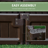 Outsunny 48" x 24" Raised Garden Bed Kit, Divisible Planting Box DIY Garden Elevated Planter for Outdoor & Indoor Backyard, Wood Imitating Grain, Easy Assembly, with 6 Stakes, Brown Outsunny