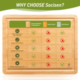 Bamboo Cutting Board Set Non Slip Feet Over Sink Kitchen Gadgets Seller 2024 First Apartment Essentials New Home Must Haves Things Stuff Accessories House Warming Decor Housewarming Hostess Host Gifts Socisen