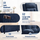 Korser Power Recliner Chair for Adults, Oversized Electric Recliner with Thickened Cushions, Chenille Fabric Reclining Chair for Living Room, Bedroom, Blue Korser