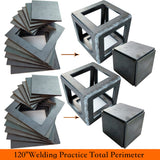 Welding Practice Kit, 24 PCS Premium Welding Coupons, 11 Gauge 3&2 Inch Square Steel Welding Plate For novice at welding. A36 Steel Plate Welding Practice Kit. TAFEIDA