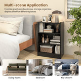 Giantex 3-Cube Bookcase Black - 3-Tier Modern White Open Bookshelf with Adjustable Shelves, Anti-Tipping Device, Small Wood Cube Storage Organizer for Kid’s Room, Living Room, Bedroom Giantex