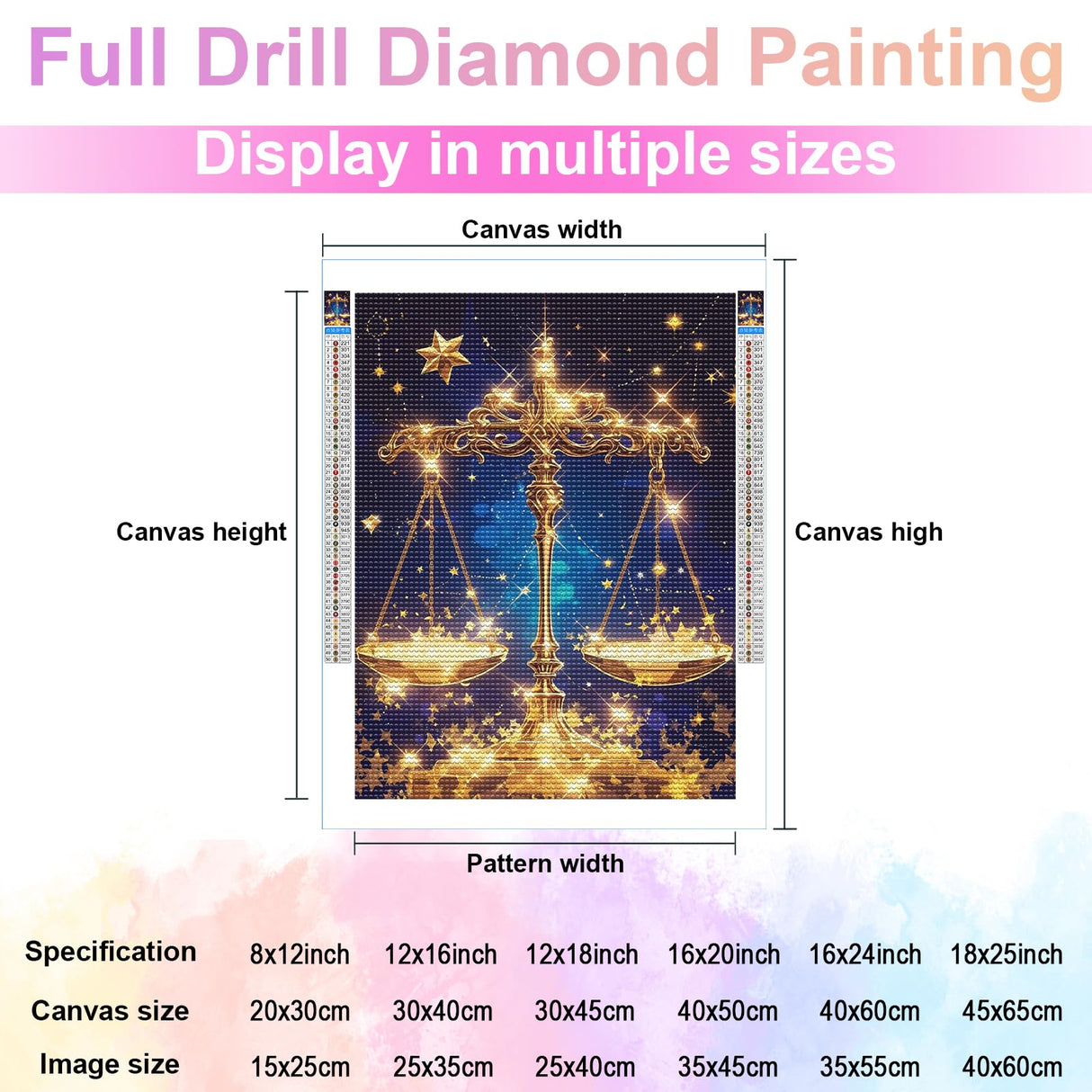 YOUSHIHA Libra Constellation Diamond Painting Kits for Adults,DIY 5D Constellations Diamond Art Full Drill for Adult,for Beginner Home Wall Decor Gift 8x12 Inch YOUSHIHA