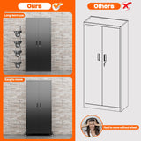 Aobabo 73" H Metal Storage Cabinet with Wheels for Garage, Rolling Tool Cabinet with 4 Shelves, for Home Office, Black, Assembly Required Aobabo