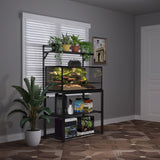 GDLF 40-50 Gallon Fish Tank Stand with Plant Shelf Metal Aquarium Stand with Storage Shelf 36.6" x 18.5" Tabletop Fits Turtle Tank, Reptile Tank or Bearded Dragon Tank GDLF