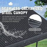 Vigo huseeo 12x20x8.7 FT Carport with Galvanized Steel Roof, Heavy Duty Metal Carport Canopy, Metal Carport Garage for Pickup, Boat, Car and Tractors, Grey Vigo huseeo