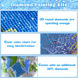 RICUVED Diamond Art Kits for Adults, Diamond Art Kits Full Round Drill Dreamcatcher Diamond Art, Starry Sky Diamond Gem Dots Art and Crafts for Gift Home Wall Decor 12x16Inch RICUVED