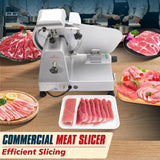 BIEAMA Commercial Meat Slicer, 10" Electric Food Slicer, 240W Premium Chromium-plated Steel Blades Adjustable Thickness 0-12mm Deli Meat Slicer Machine for Home BIEAMA