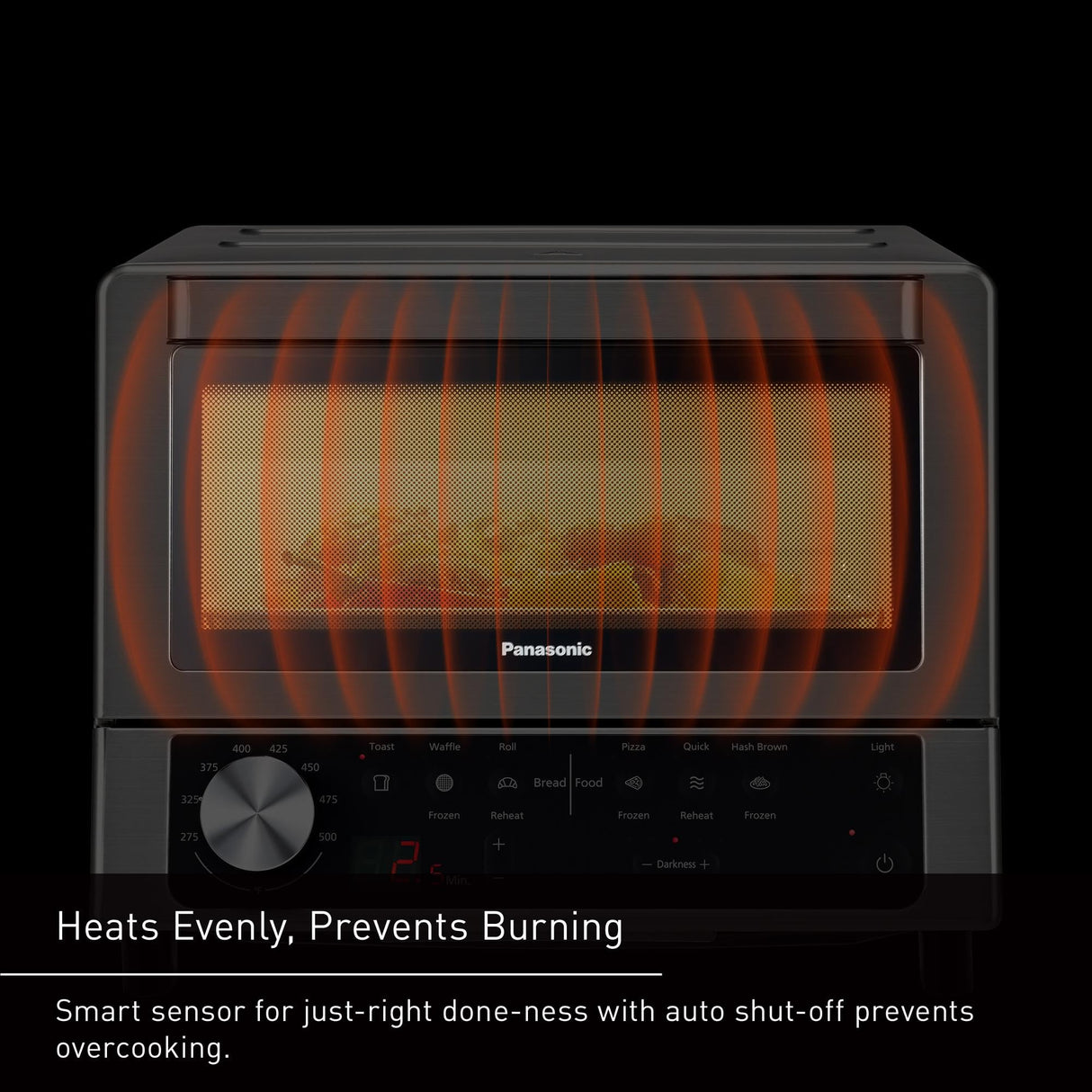 Panasonic FlashXpress Toaster Oven with Double Infrared Heating, 6 Auto Cook Options and Dial Temperature Control, 4-Slice Small Toaster Oven, 1300 Watts, PFAS-free - NB-G200P (Stainless Steel) Panasonic