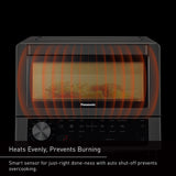 Panasonic FlashXpress Toaster Oven with Double Infrared Heating, 6 Auto Cook Options and Dial Temperature Control, 4-Slice Small Toaster Oven, 1300 Watts, PFAS-free - NB-G200P (Stainless Steel) Panasonic