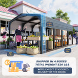 Metal Carport 12x20ft Heavy-Duty | Military-Grade Reinforced Garage Kits with Steel Roof & Hurricane | 550lbs/Sq.Ft Snow/RV/Camper/Truck/Tractor Shelter K Knowbody