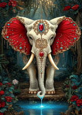 WGSMGL 5D Diamond Art Set, Elephant for Adult Beginners, DIY Full Round Diamond Diamond Painting Set, Diamond Dot Gem Art Crystal Easy Elephant Painting, Home Wall Decoration 12X16 Inch WGSMGL