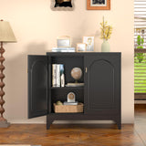 Kubohogar Metal Buffet Cabinet with Storage, Accent Sideboard Cabinet with Doors and Adjustable Shelves, Coffee Bar Cabinet, Kitchen Buffet Storage Cabinets for Living Room, Dining Room, Entryway Kubohogar