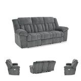 Signature Design by Ashley Tip-Off Modern Wall Hugger Power Reclining Sofa with Adjustable Headrest and USB Ports, Gray Signature Design by Ashley