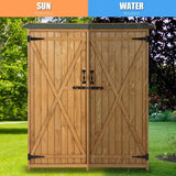 VINGLI Outdoor Wood Storage Shed with Lockable Design, Extra Large Capacity Outside Cabinet Tool Shed with Shelves, Garden Sheds & Outdoor Storage Made with Waterproof roof for Garden, Yard, Lawn VINGLI