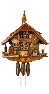 German Cuckoo Clock 8-day-movement Chalet-Style 23.00 inch - Authentic black forest cuckoo clock by Hönes Hönes