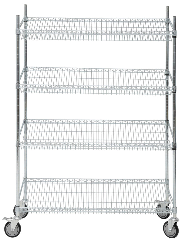 Value Series Commercial 4-Tier Slanted Wire Shelving Unit, 48