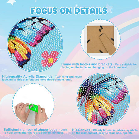 Diamond Art Kits for Kids - Crafts for Girls 8-12 - Dimond Art Paintings with Wooden Frame - Arts and Crafts for Kids Ages 4 6 10 - GEM Art Supplies for Boys Adults Beginners Home Wall Decor Gifts Nardoll