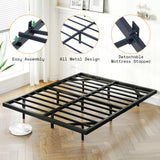 AMERLIFE Queen Size Floating Bed Frame with LED Lights - Heavy Duty Metal Platform, No Box Spring Needed, Noise Free in Black AMERLIFE
