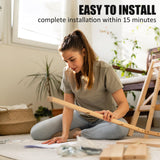 33.5" L Wood Dining Bench Indoor, 100% Natural Solid Oak Bed Bench Hand Woven Enterway Bench Small Bench for Dining Room, Bedroom, Kitchen (Natural) OGMILL