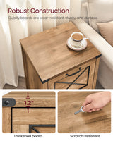 VASAGLE File Cabinet, Filing Cabinet with 2 File Drawers, Printer Stand, Fit A4, Letter Size, Hanging File Folders, Modern Farmhouse Style, for Home Office, Study, Rustic Walnut UOFC048T41 VASAGLE